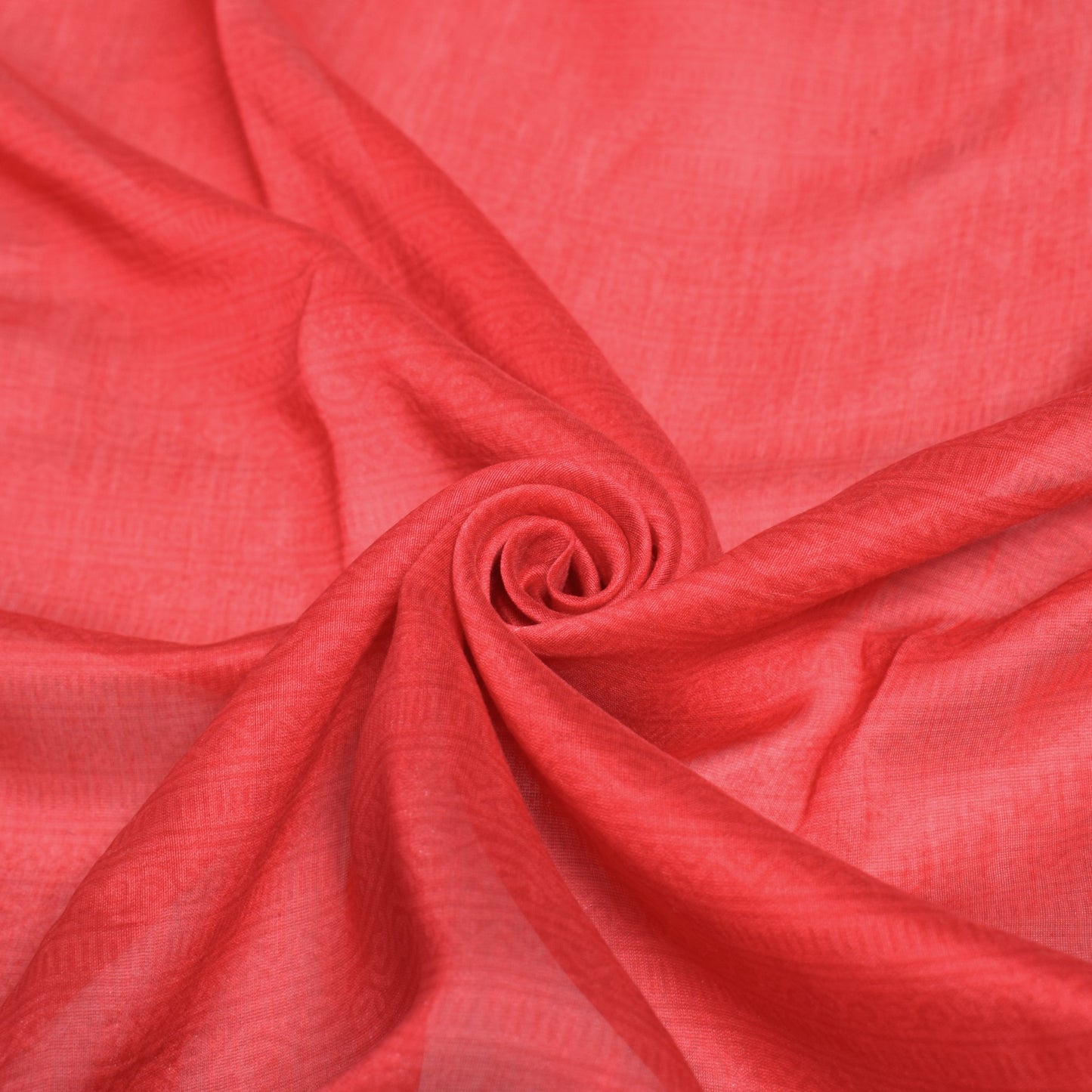 Sushila Vintage Red Dupatta Pure Cotton Silk Hand Block Printed Long Stole Wrap