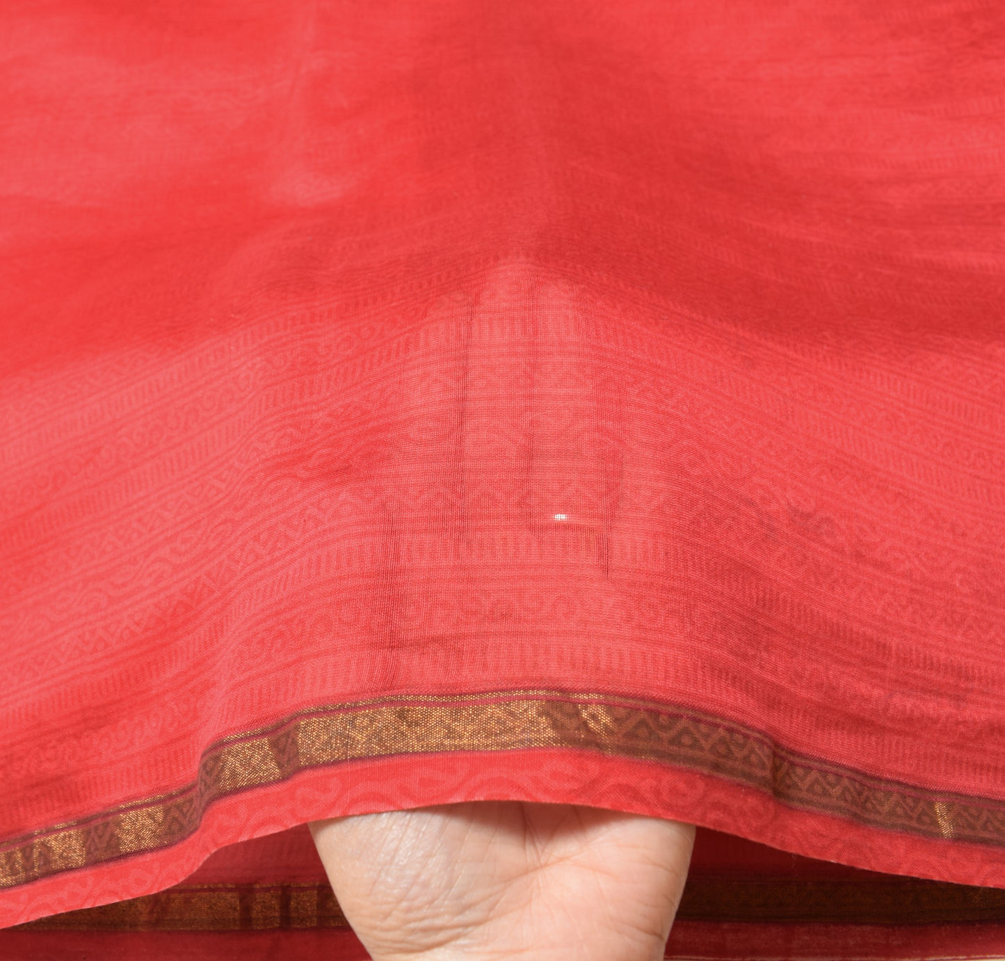 Sushila Vintage Red Dupatta Pure Cotton Silk Hand Block Printed Long Stole Wrap