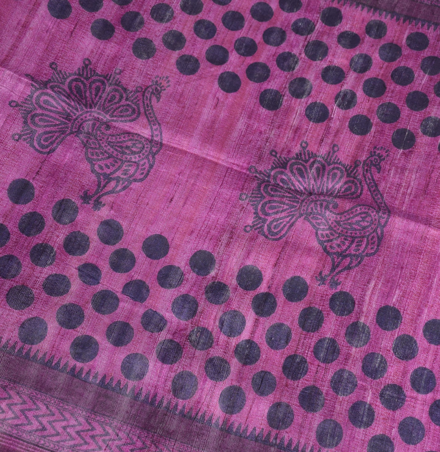 Sushila Vintage Pure Khadi Dupatta Purple Hand Block Printed Woven Long Stole