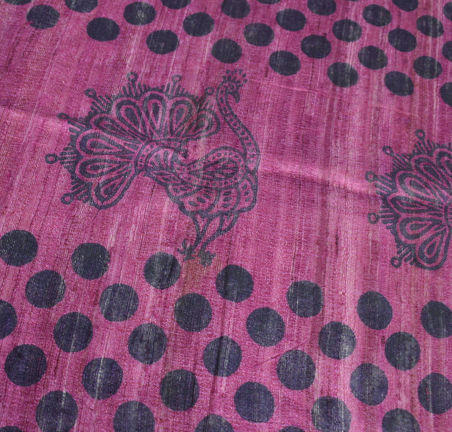 Sushila Vintage Pure Khadi Dupatta Purple Hand Block Printed Woven Long Stole