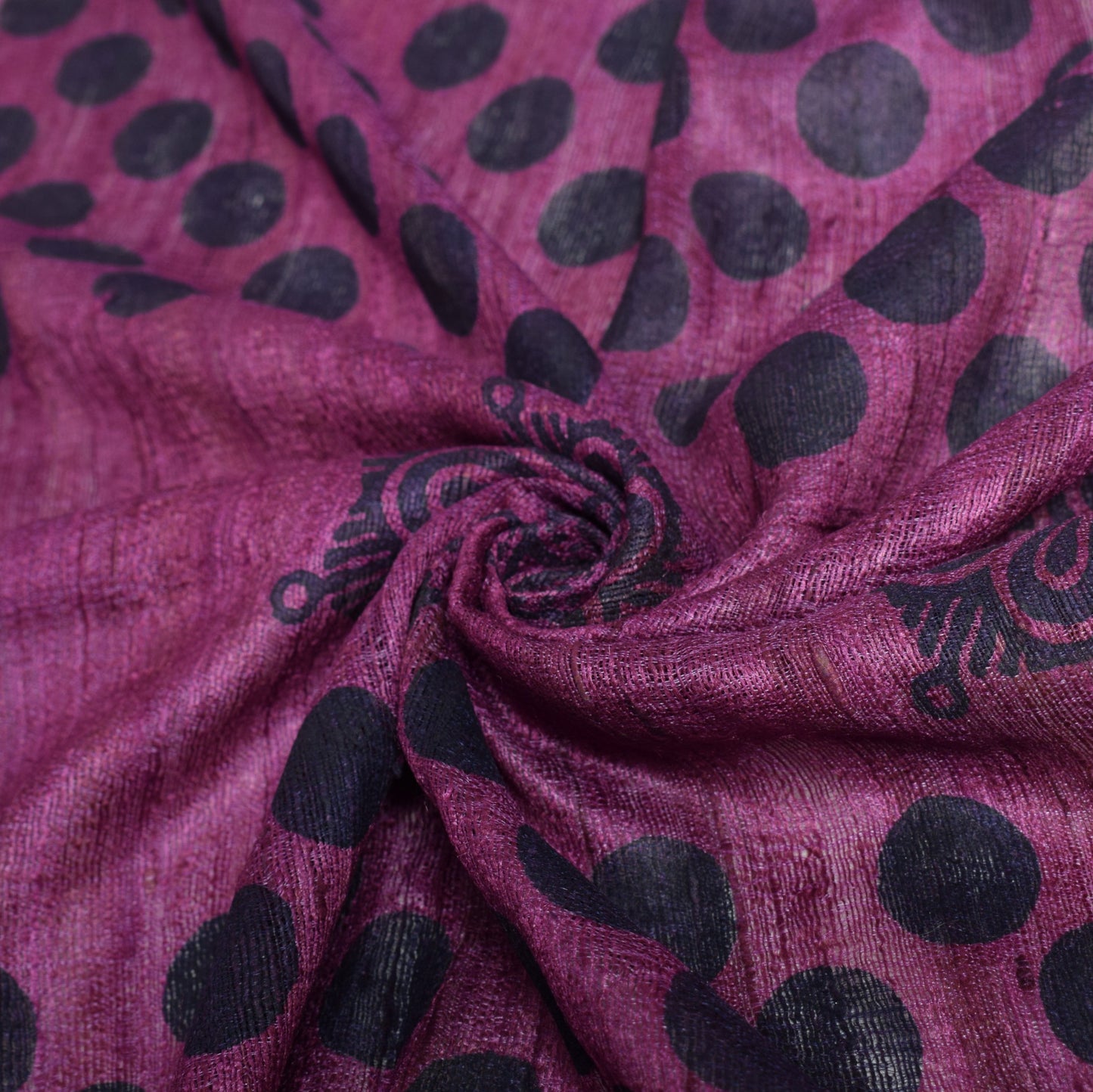 Sushila Vintage Pure Khadi Dupatta Purple Hand Block Printed Woven Long Stole