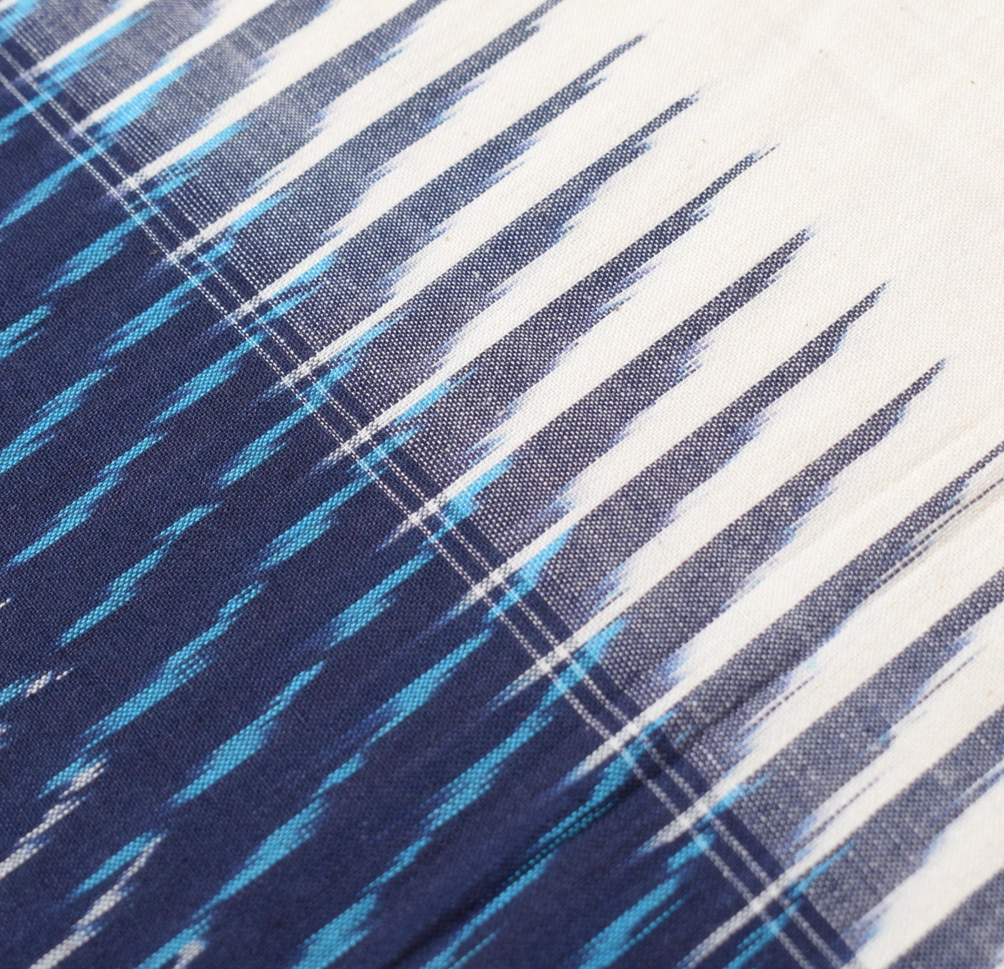 Sushila Vintage White Blue Dupatta Pure Cotton Hand Woven Ikat Long Stole Wrap