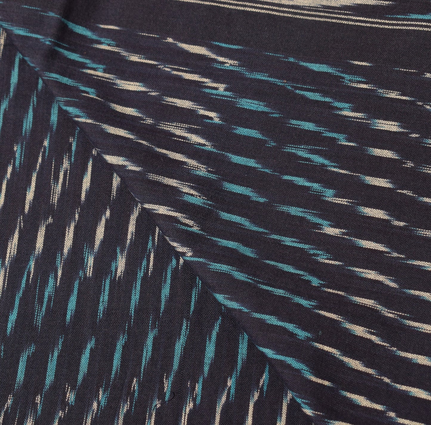 Sushila Vintage White Blue Dupatta Pure Cotton Hand Woven Ikat Long Stole Wrap