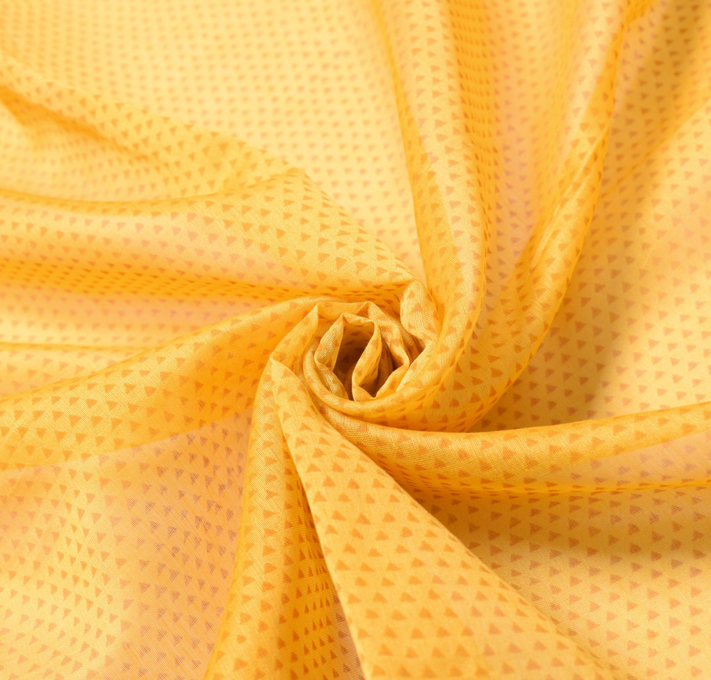 Sushila Vintage Yellow Dupatta Pure Cotton Silk Hand Block Geometric Long Stole