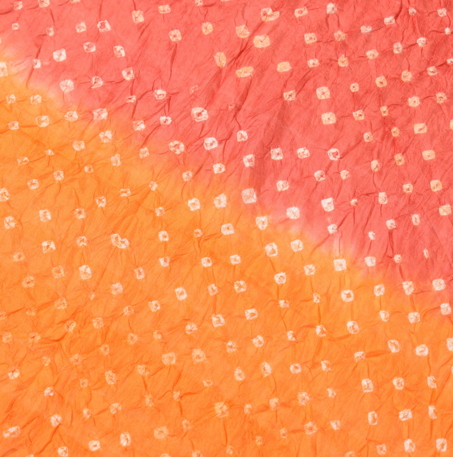 Sushila Vintage Bandhani Dupatta Woven Border Pure Silk Red Orange Long Stole