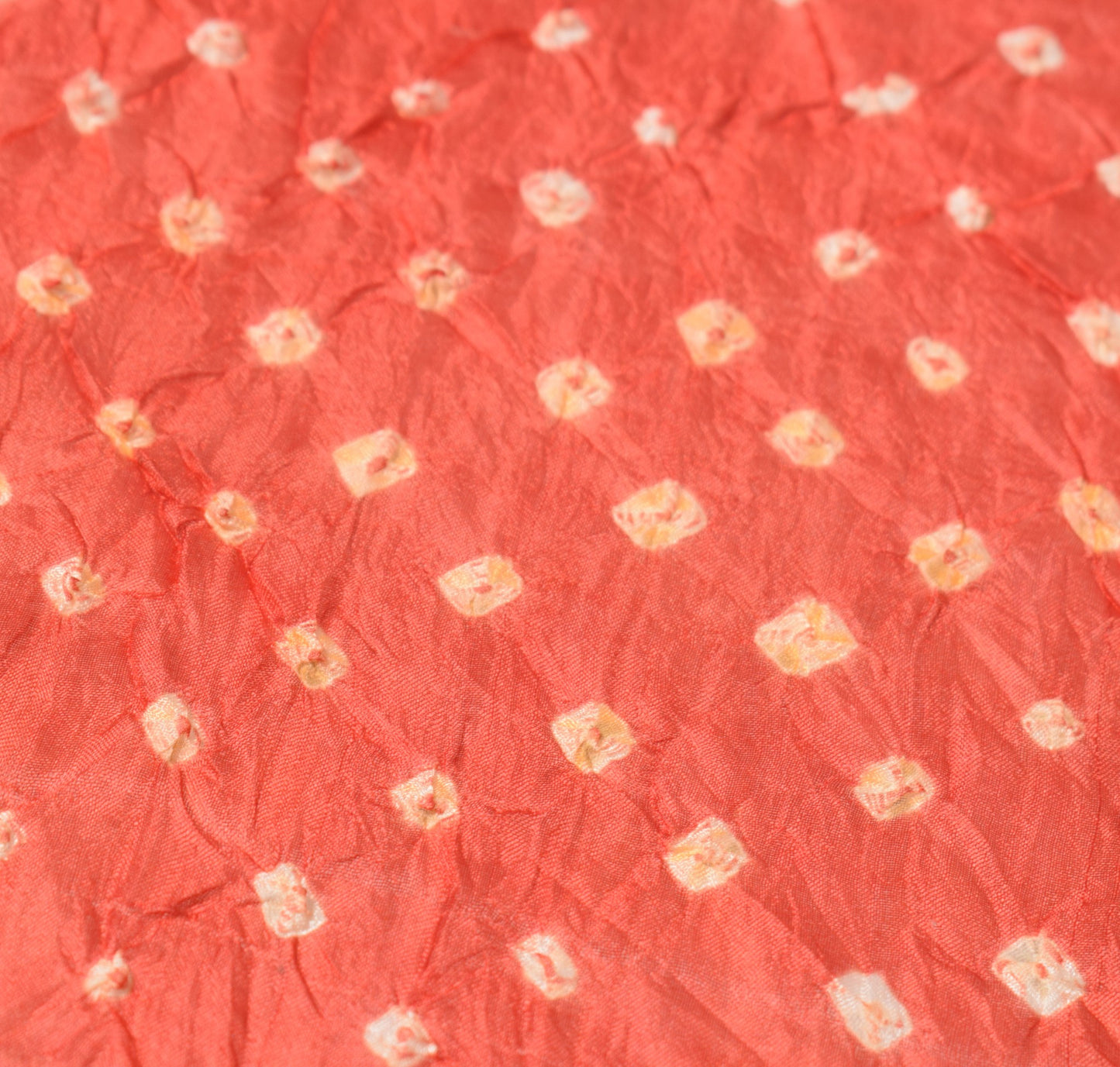 Sushila Vintage Bandhani Dupatta Woven Border Pure Silk Red Orange Long Stole