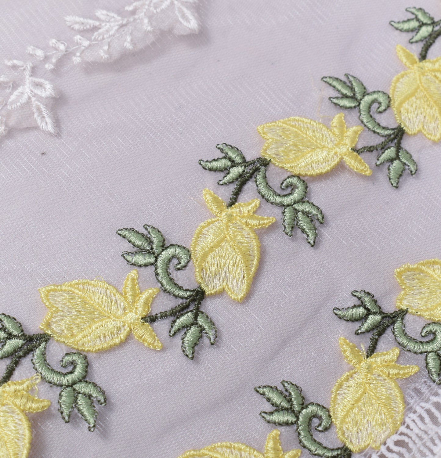 Sushila Vintage Lavender Embroidered Dupatta Net Mesh Floral Long Stole Hijab