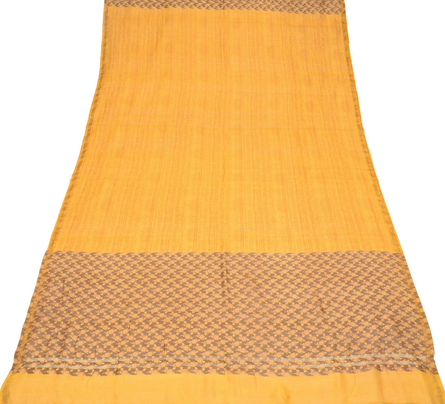 Sushila Vintage Mustard Dupatta Pure Cotton Silk Printed Long Stole Scarves Wrap