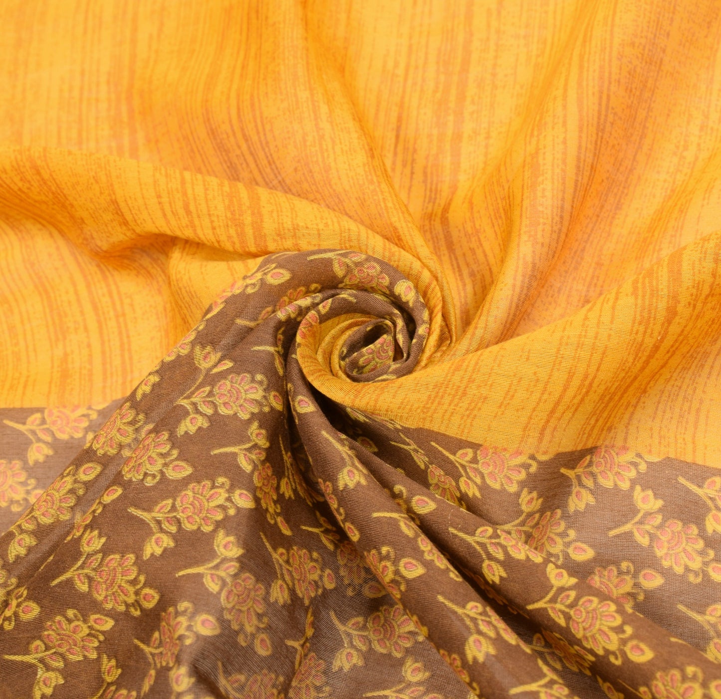 Sushila Vintage Mustard Dupatta Pure Cotton Silk Printed Long Stole Scarves Wrap