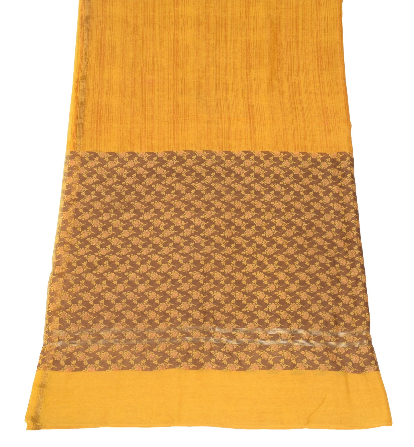 Sushila Vintage Mustard Dupatta Pure Cotton Silk Printed Long Stole Scarves Wrap