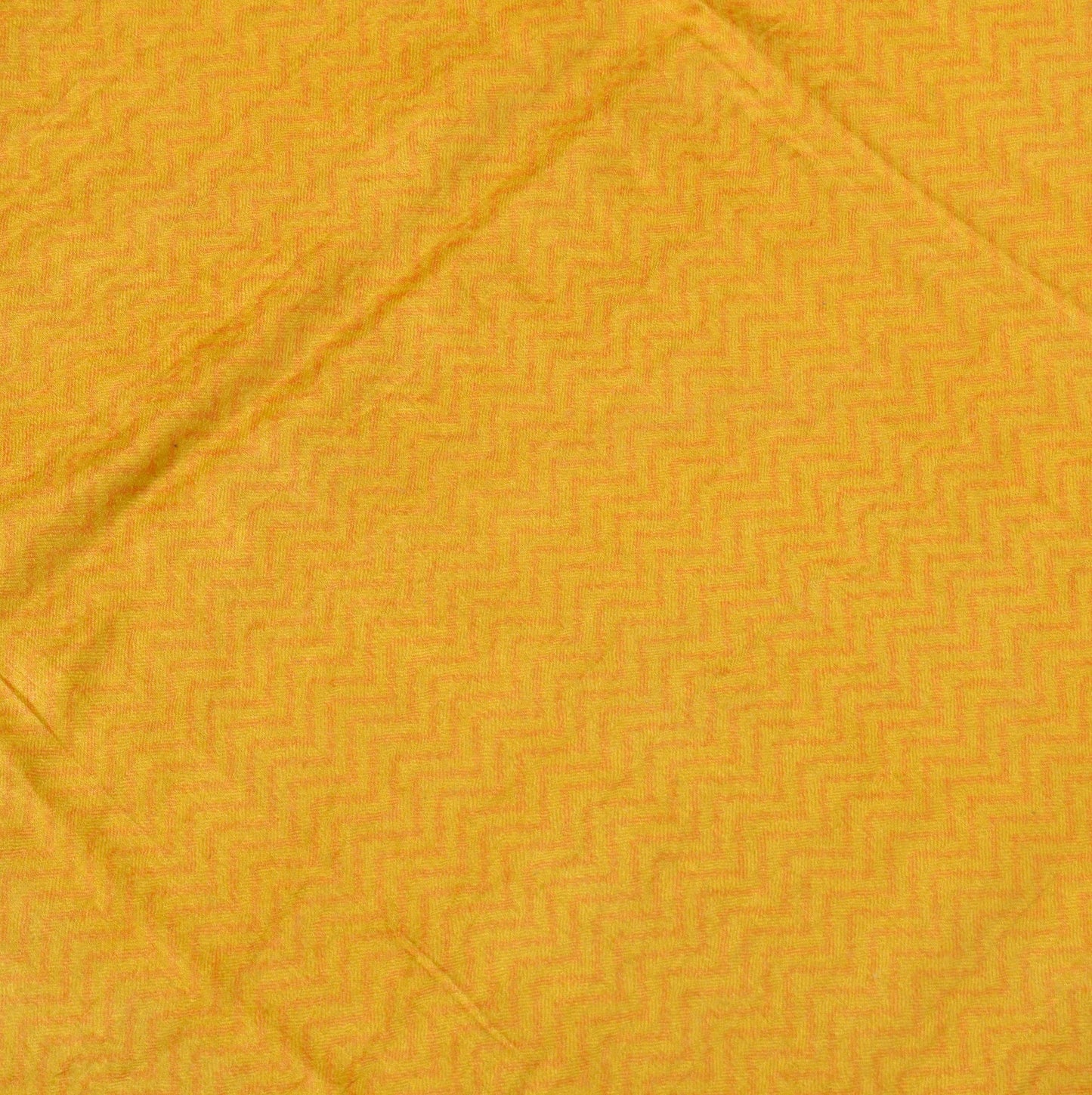 Sushila Vintage Yellow Dupatta Pure Woolen Hand Block Printed Soft Long Stole
