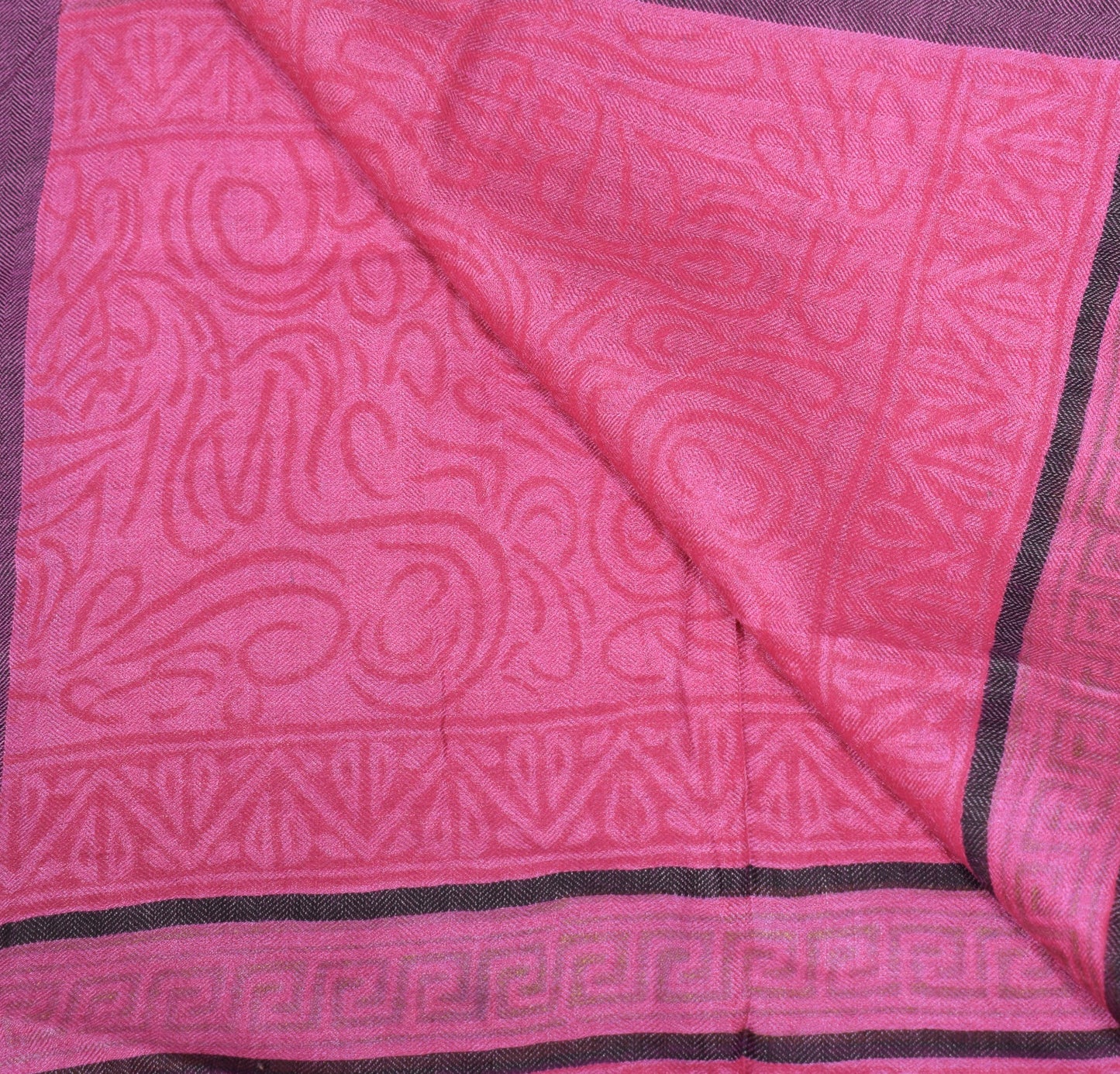 Sushila Vintage Pink Dupatta Pure Woolen Hand Block Print Soft Shawl Long Stole