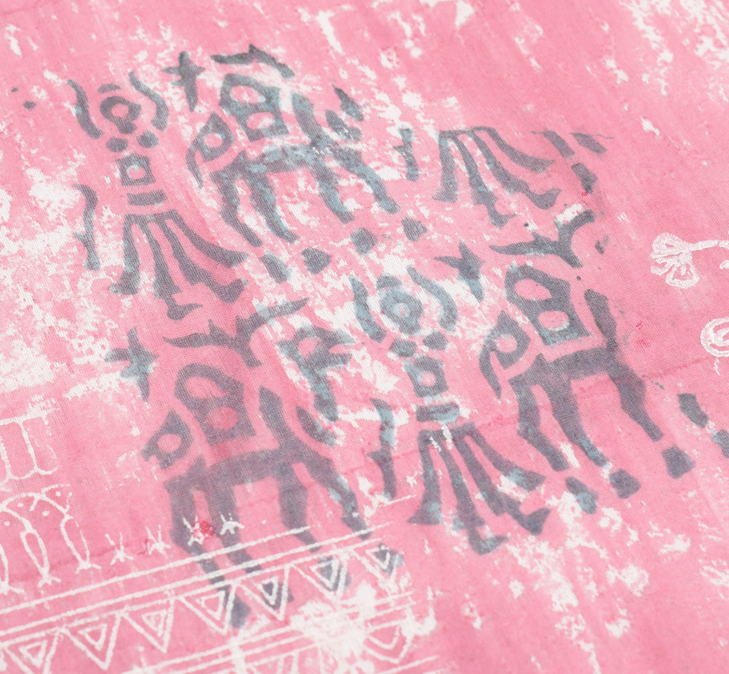 Sushila Vintage Hand Block Printed Dupatta Pure Cotton Silk Pink Long Stole Veil
