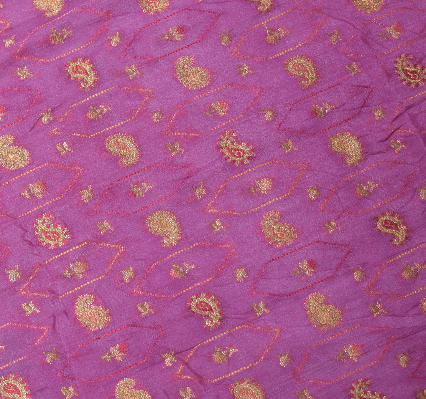 Sushila Vintage Purple Cream Dupatta Pure Tussar Silk Woven Soft Long Stole Wrap