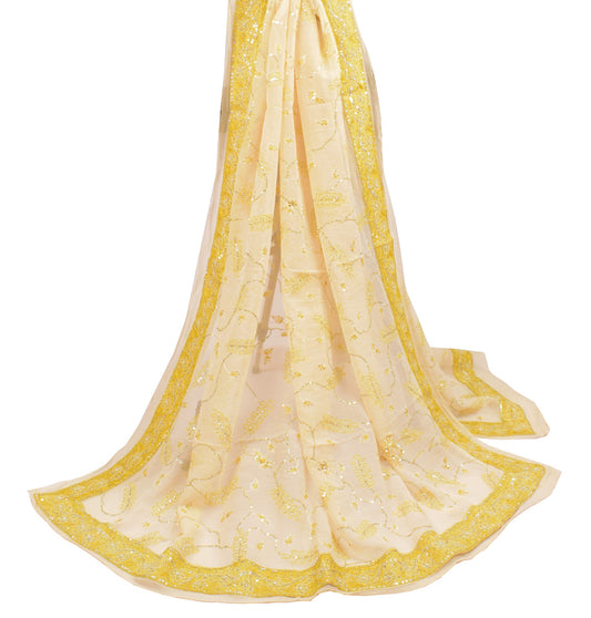 Sushila Vintage Pure Georgette Dupatta Embroidered Banarasi Border Long Stole