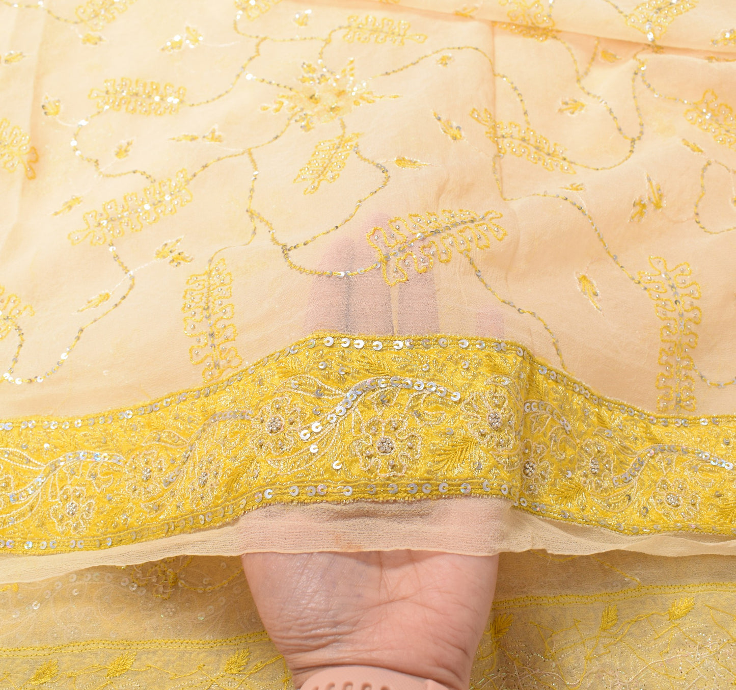 Sushila Vintage Pure Georgette Dupatta Embroidered Banarasi Border Long Stole