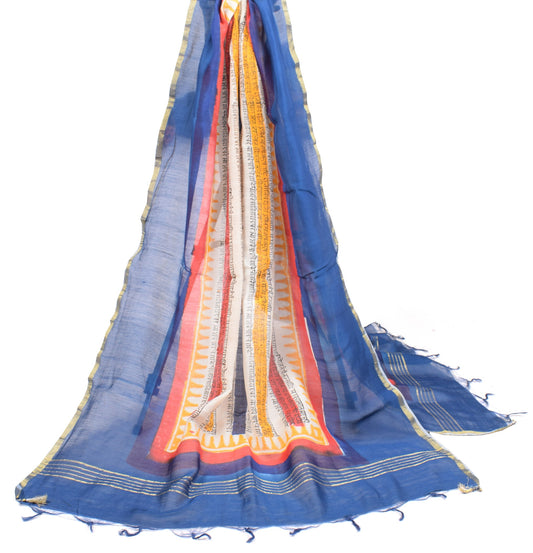 Sushila Vintage Print Sanskrit Script Dupatta Pure Cotton MultiColor Long Stole