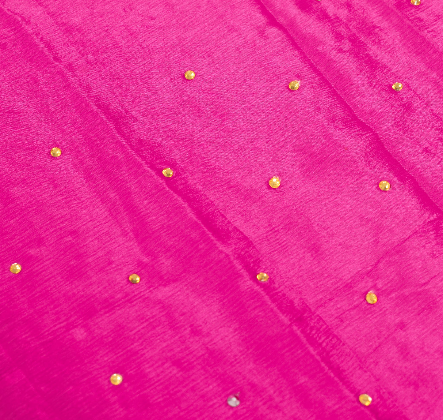 Sushila Vintage Pure Chiffon Dupatta Magenta Rhine Stone Beaded Long Stole Wrap