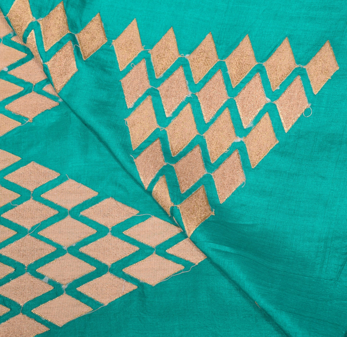 Sushila Vintage Green Blue  Dupatta Pure Tussar Silk Embroidered Soft Long Stole