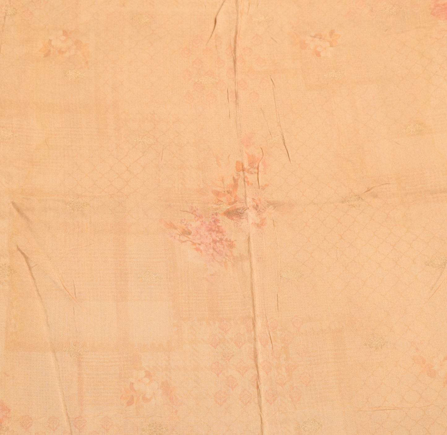Sushila Vintage Floral Peach Dupatta Digital Printed Cotton Silk Veil Long Stole