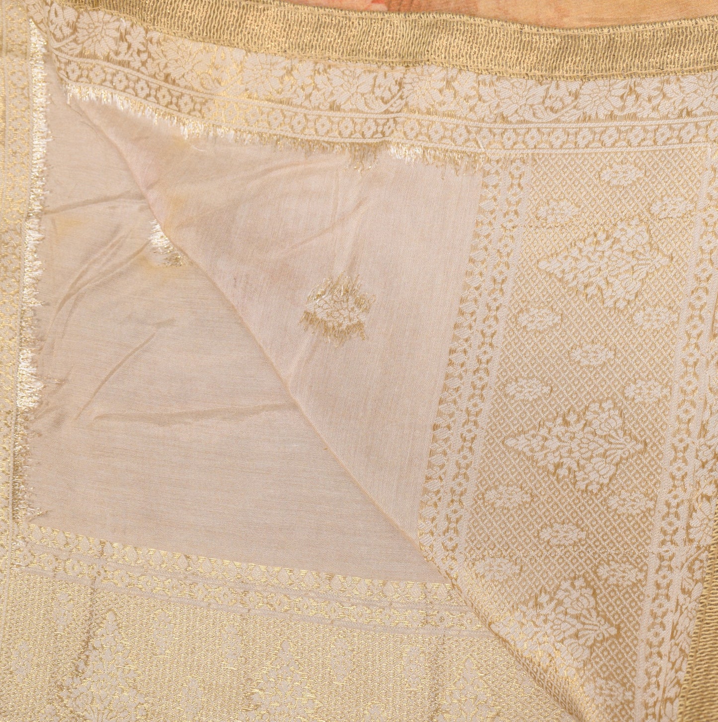 Sushila Vintage Floral Peach Dupatta Digital Printed Cotton Silk Veil Long Stole