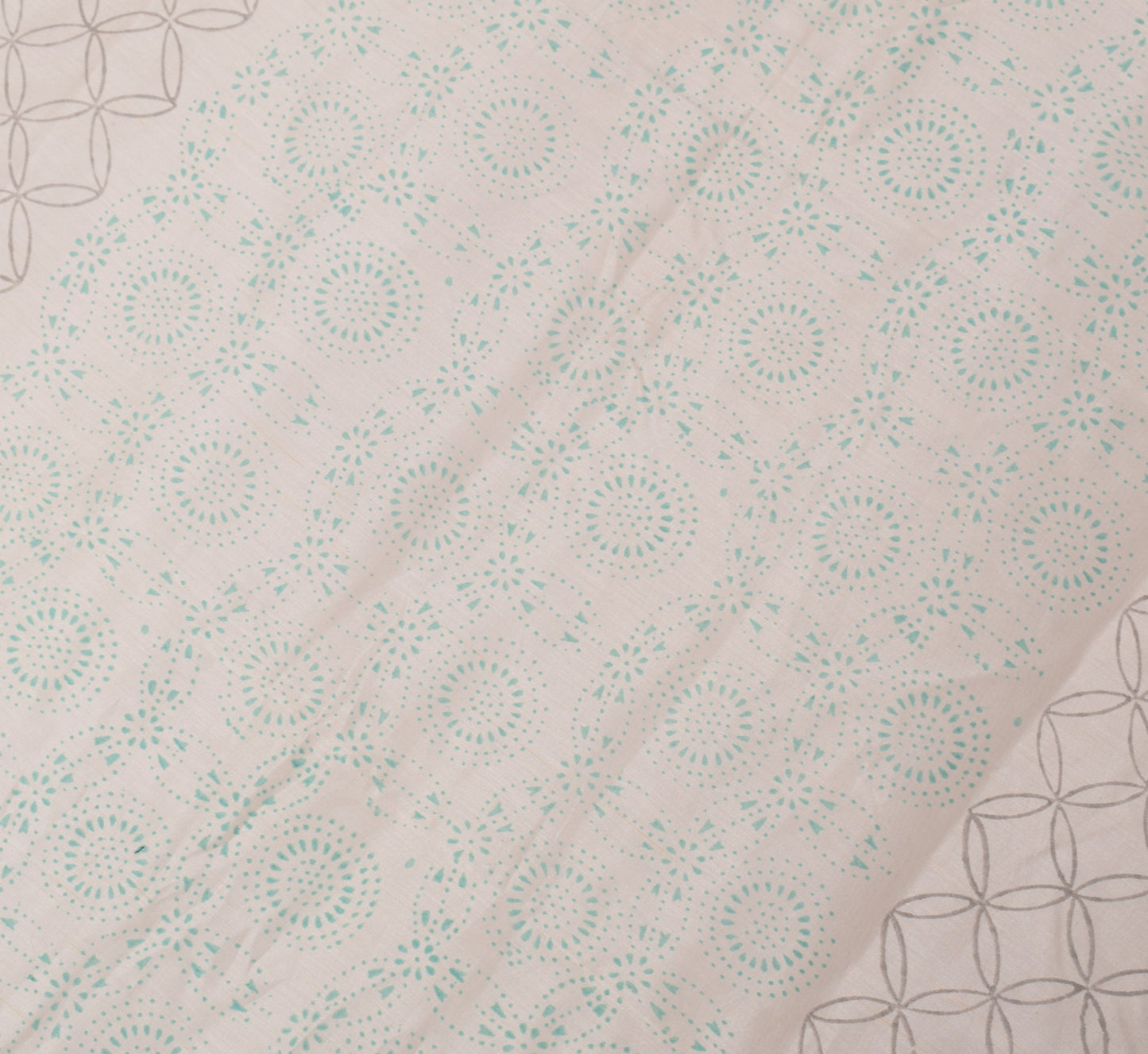 Sushila Vintage Hand Block Print Dupatta White Pure Cotton Silk Long Stole Wrap
