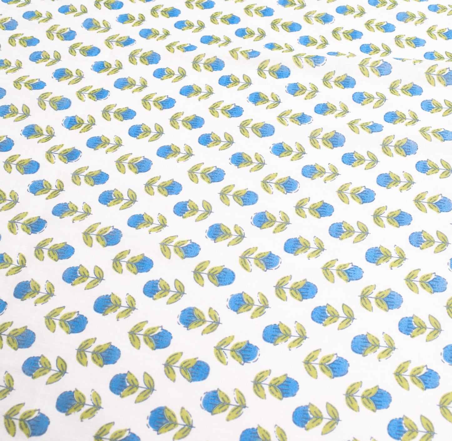 Sushila Vintage White Floral Dupatta Pure Cotton Hand Block Printed Long Stole