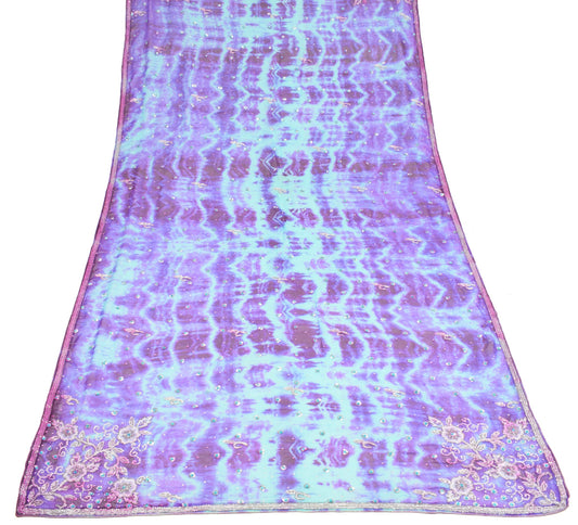 Sushila Vintage Glass Beads Embellish Dupatta Pure Georgette Tie-Dye Long Stole