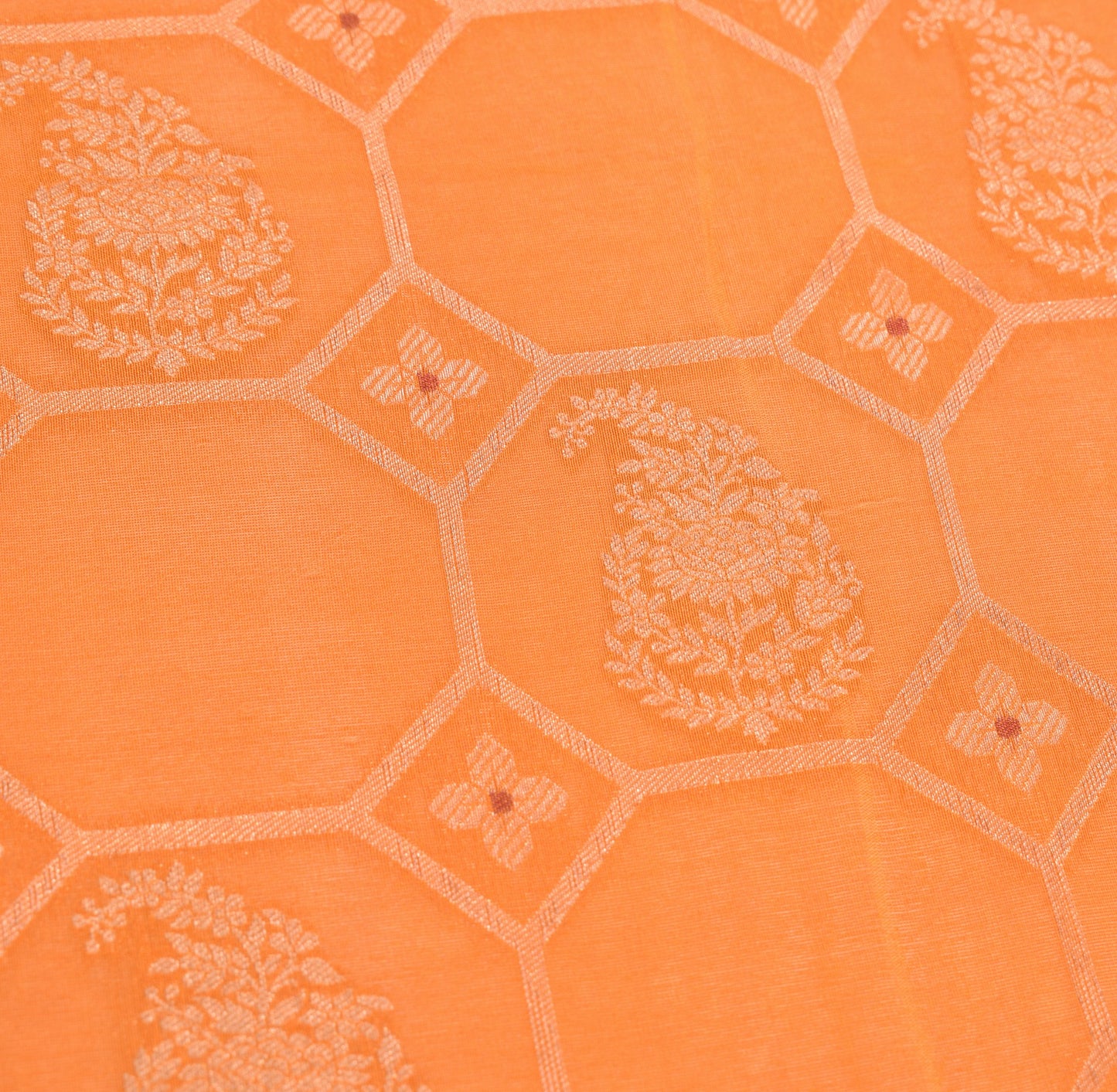 Sushila Vintage Banarasi Brocade Dupatta Rust Pure Silk BRANDED Long Stole Wrap