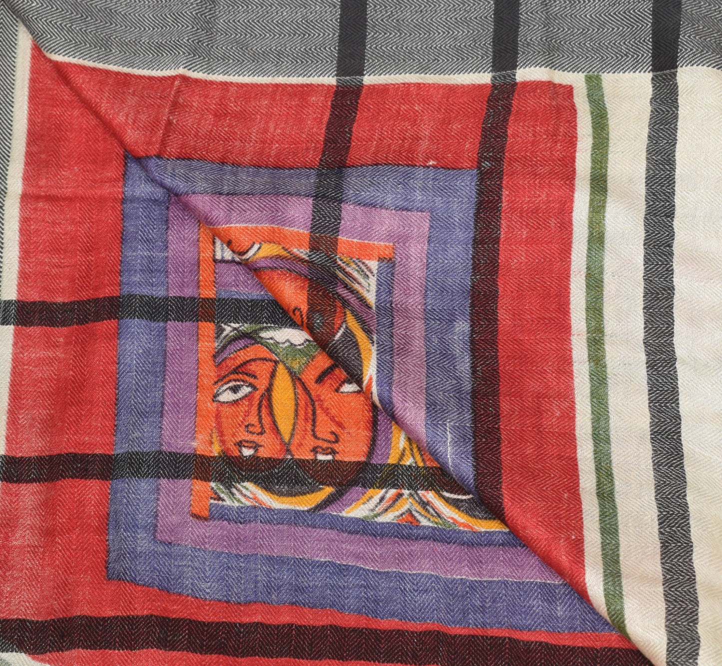 Sushila Vintage Pure Woolen Dupatta Stylized figurative Printed Soft Long Stole