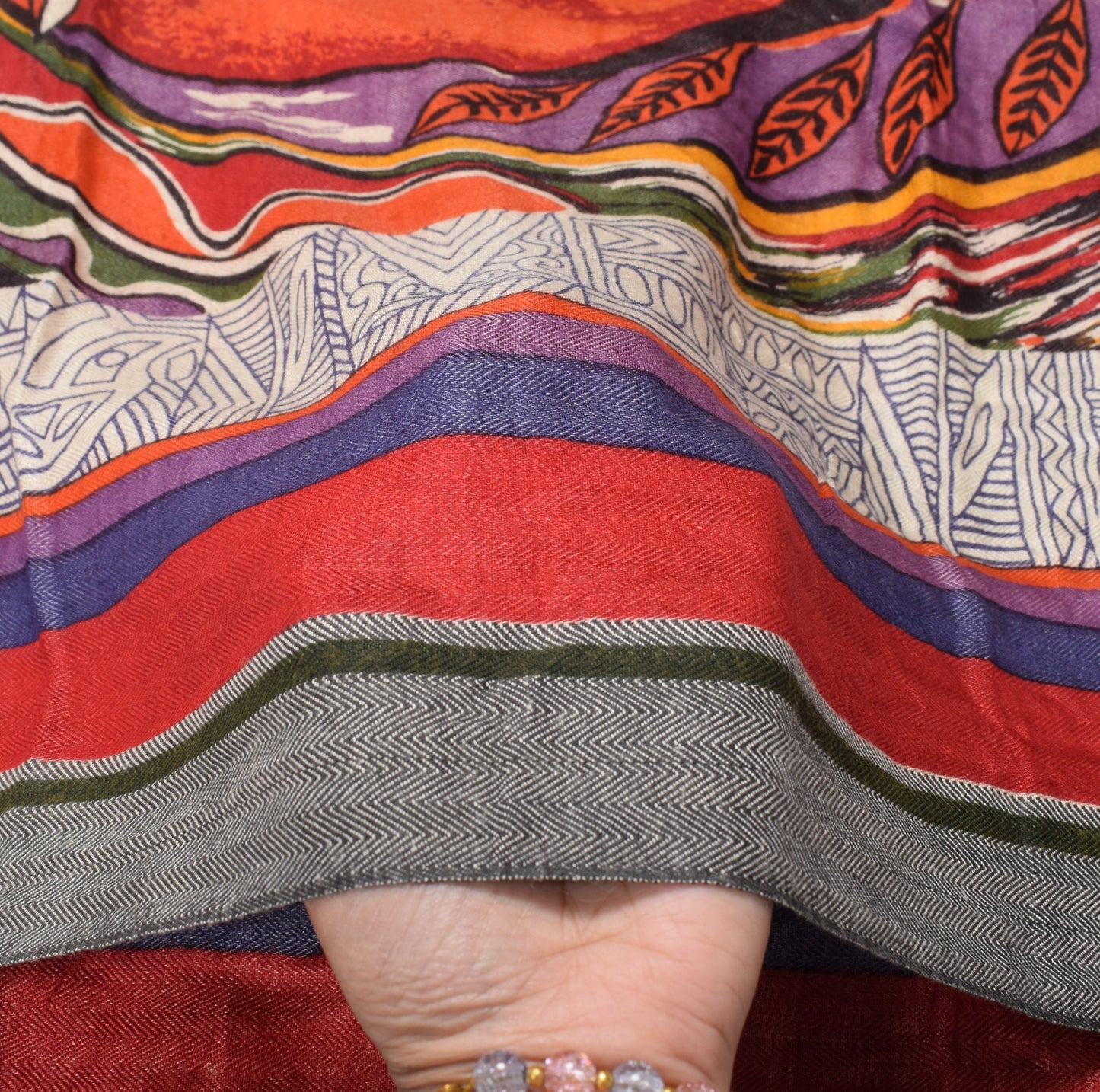 Sushila Vintage Pure Woolen Dupatta Stylized figurative Printed Soft Long Stole