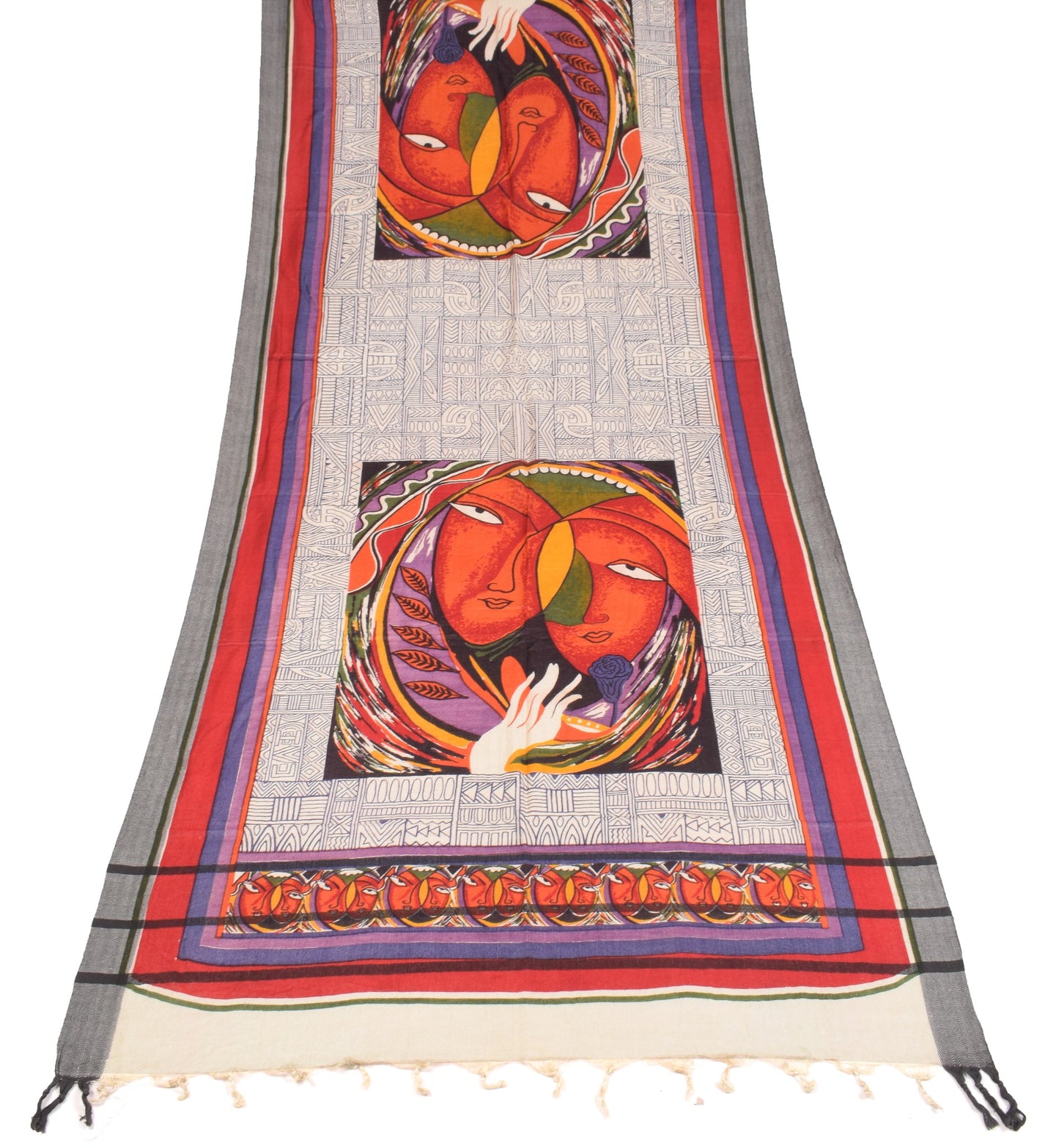 Sushila Vintage Pure Woolen Dupatta Stylized figurative Printed Soft Long Stole