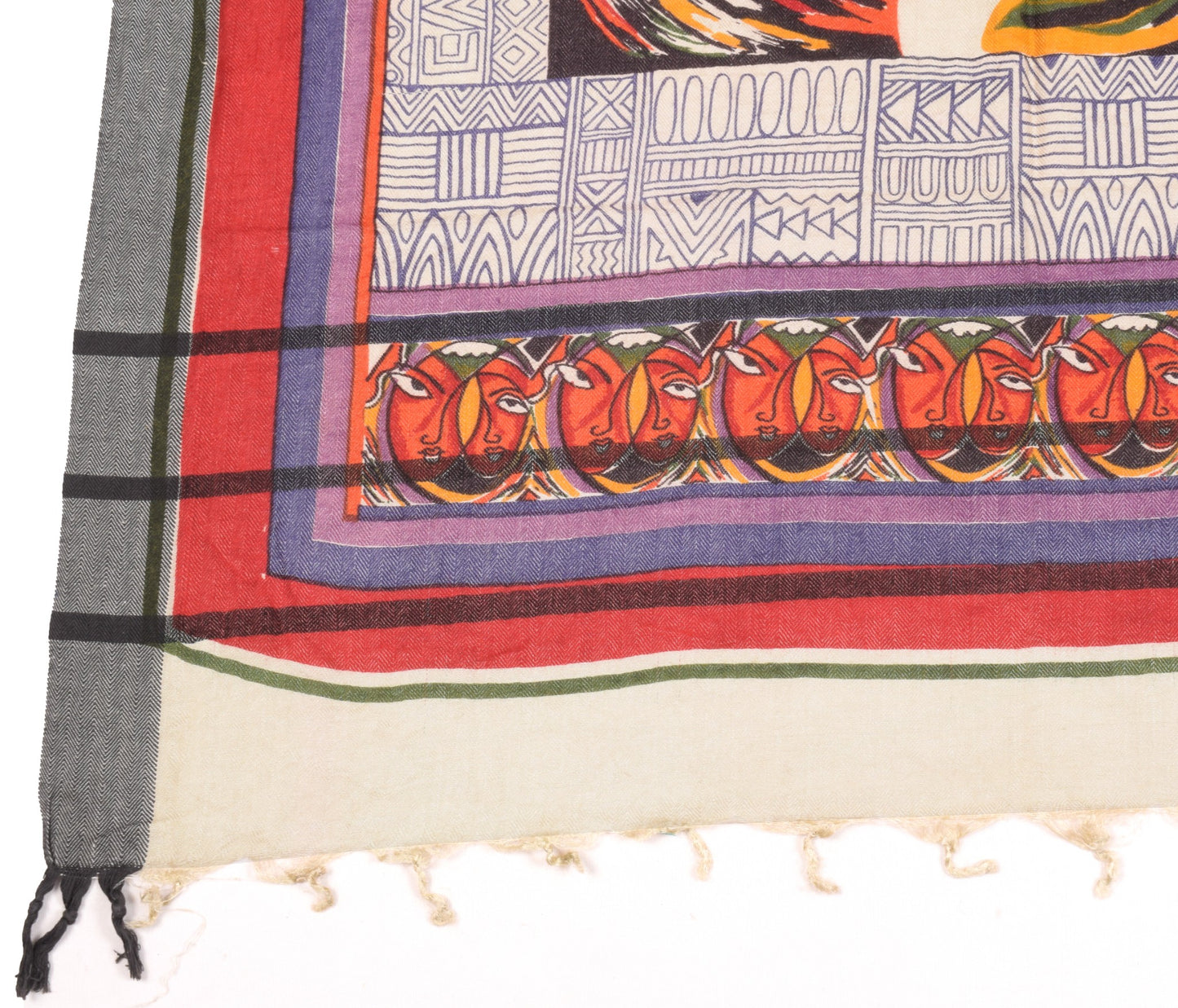 Sushila Vintage Pure Woolen Dupatta Stylized figurative Printed Soft Long Stole