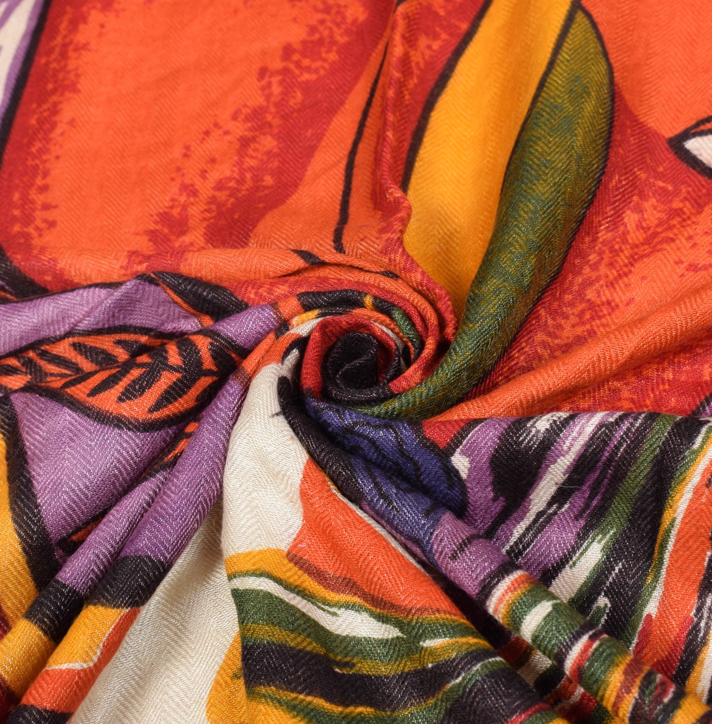 Sushila Vintage Pure Woolen Dupatta Stylized figurative Printed Soft Long Stole
