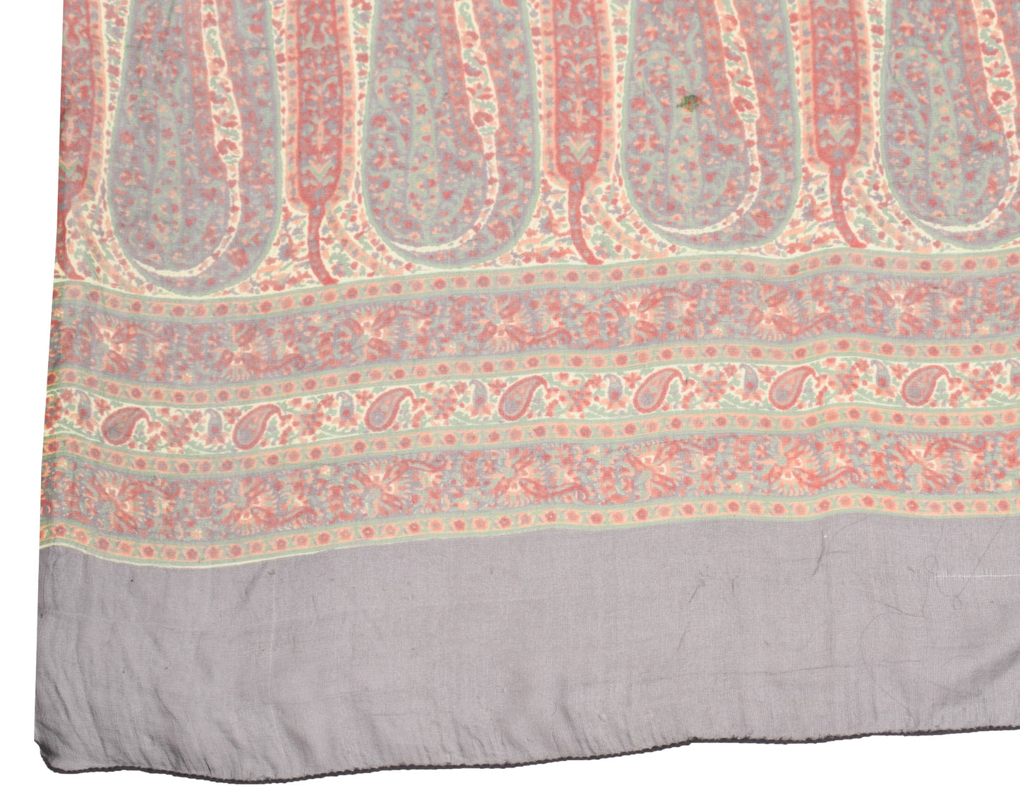 Sushila Vintage Paisley Printed Dupatta Pure Georgette Cream Long Stole Scarves