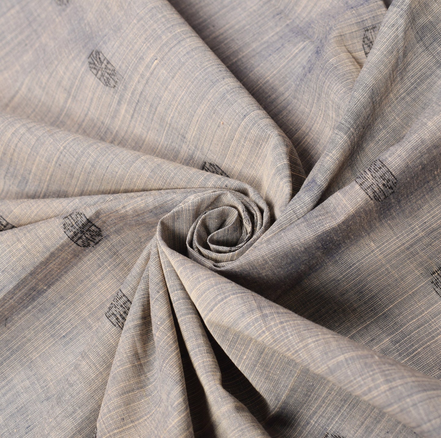 Sushila Vintage Cream Blue Dual Toned Dupatta Pure Cotton Hand Woven Long Stole