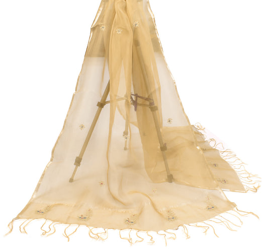 Sushila Vintage BRANDED Green Dupatta Pure Organza Zari Embroidered Long Stole