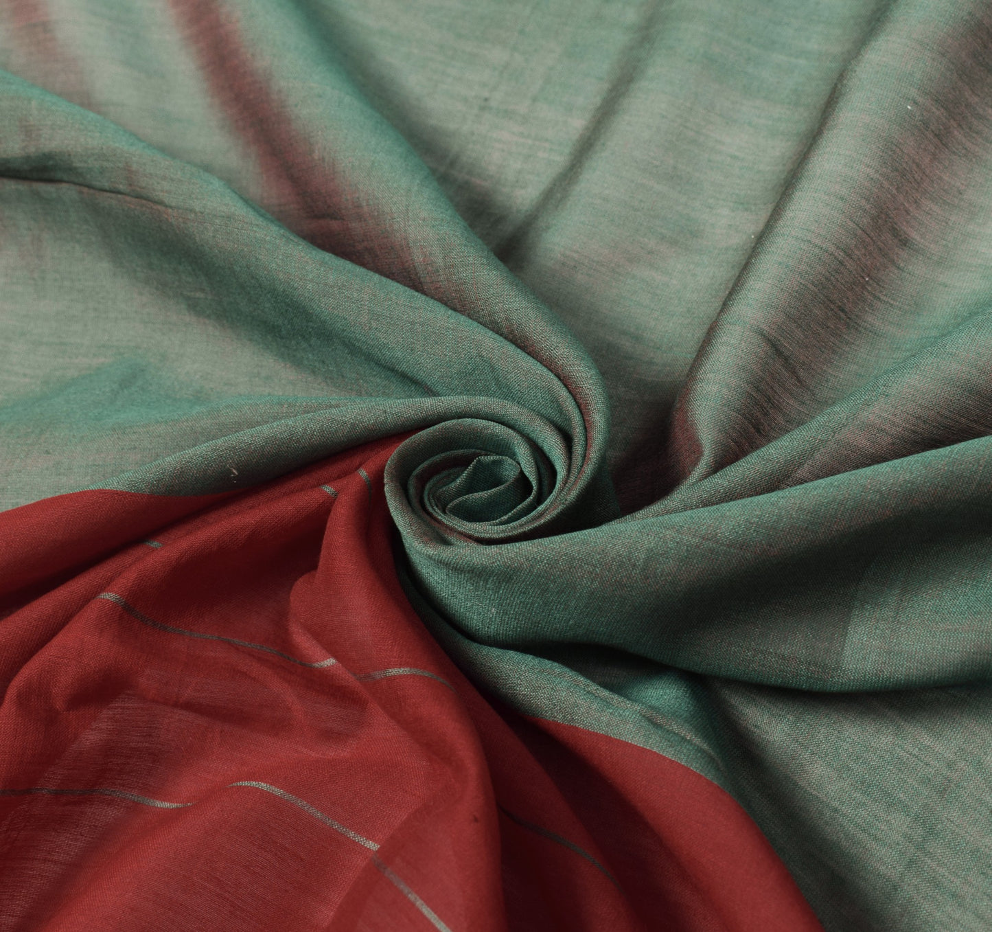 Sushila Vintage Handloom Narayanpet Dupatta Pure Cotton Silk Green Long Stole