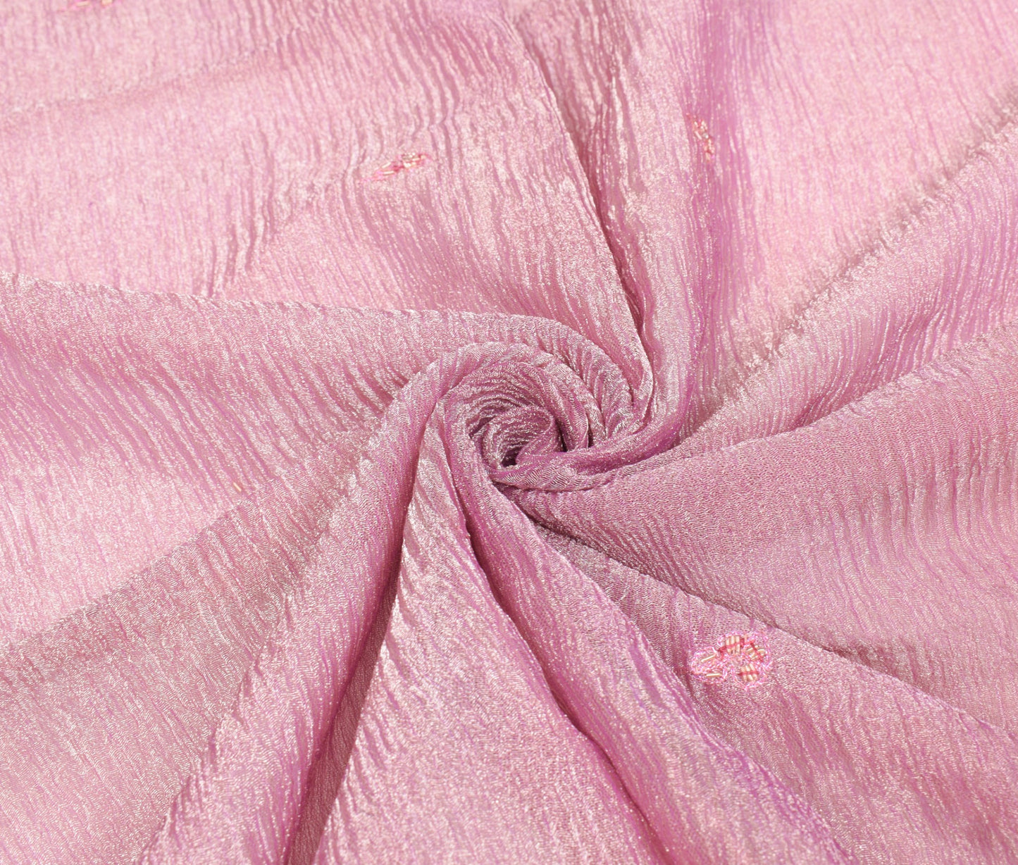Sushila Vintage Zardozi Work Dupatta Pink Net Mesh & Tissue Wedding Long Stole