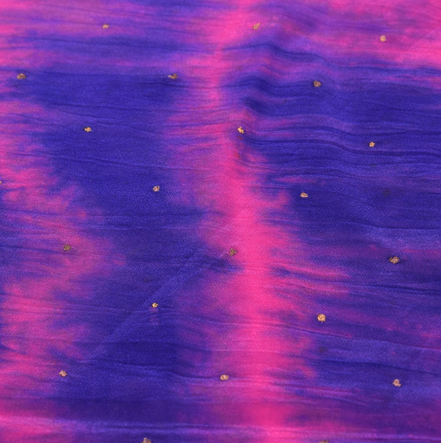Sushila Vintage Blue Tie-Dye Dupatta Pure Crepe Silk Hand Embroidered Long Stole