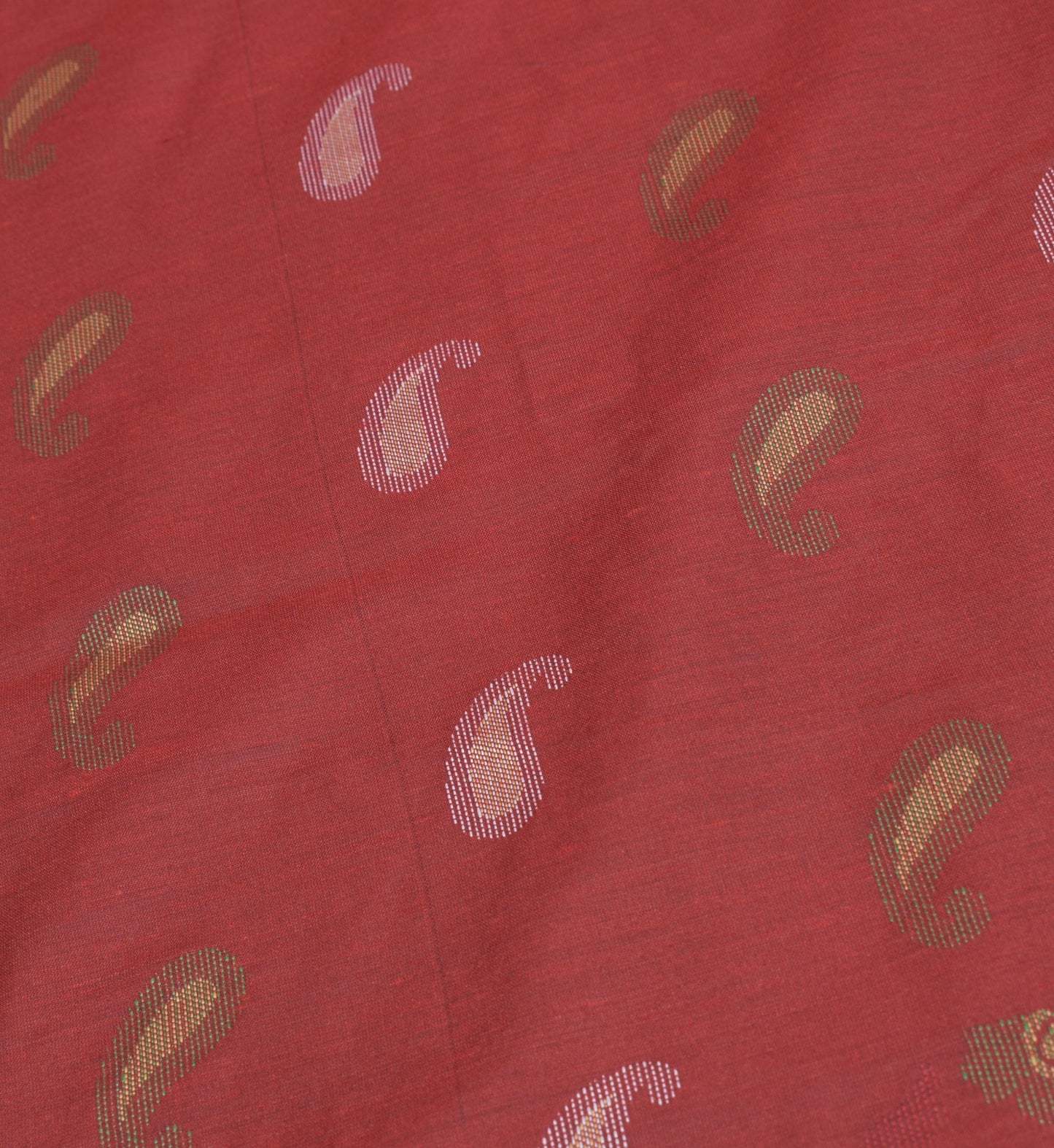 Sushila Vintage Maroon Dupatta Art Cotton Silk Paisley Floral Woven Long Stole