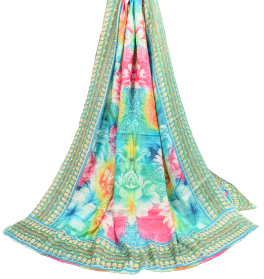 Sushila Vintage Pure Woolen Dupatta Multi-Color Digital Printed Soft Long Stole
