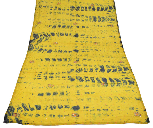 Sushila Vintage Green Tie-Dye Dupatta Pure Chiffon Mirror Work Floral Long Stole