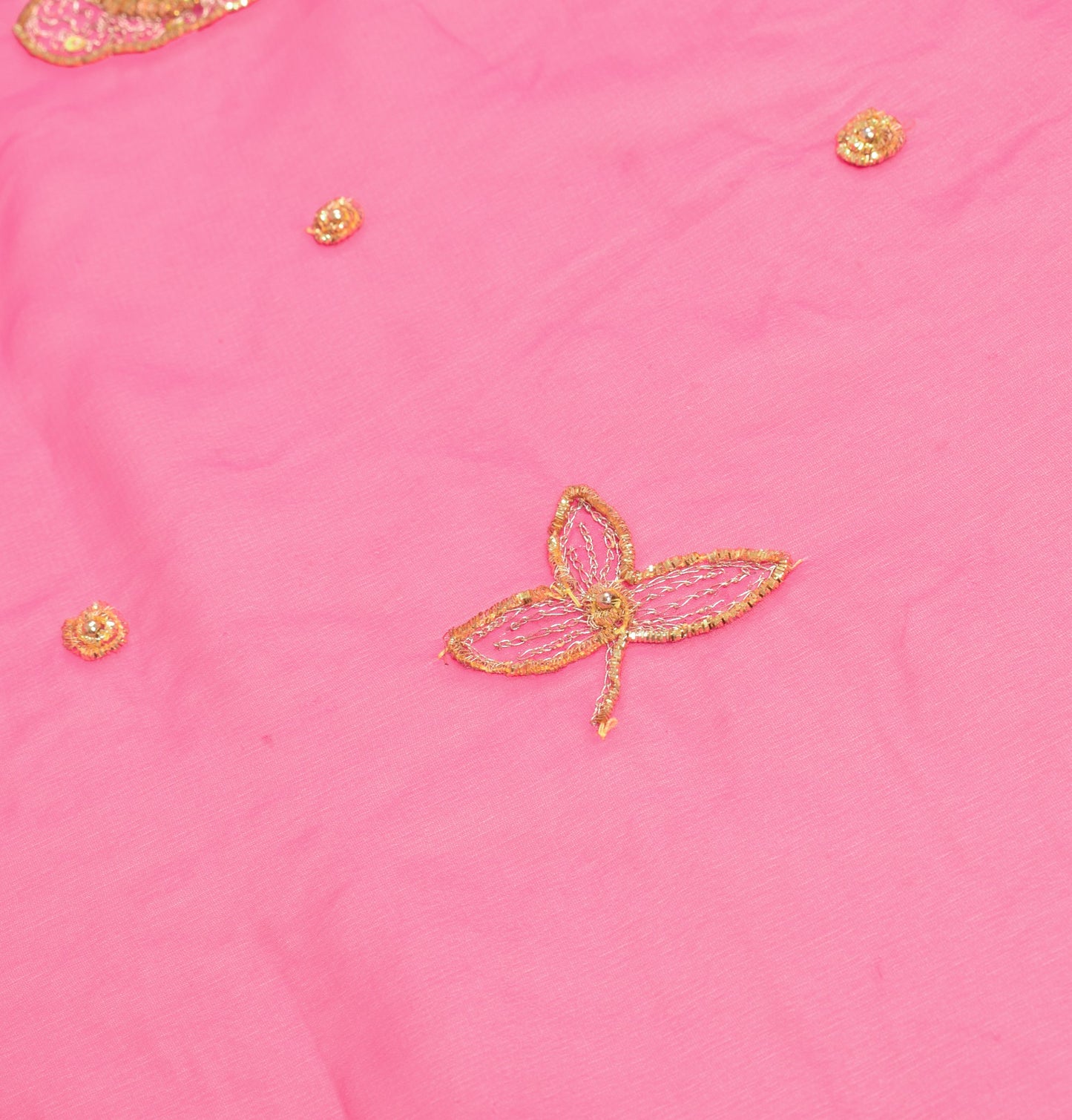Sushila Vintage Pink Cutwork Dupatta Zari Embroidered Art Georgette Long Stole