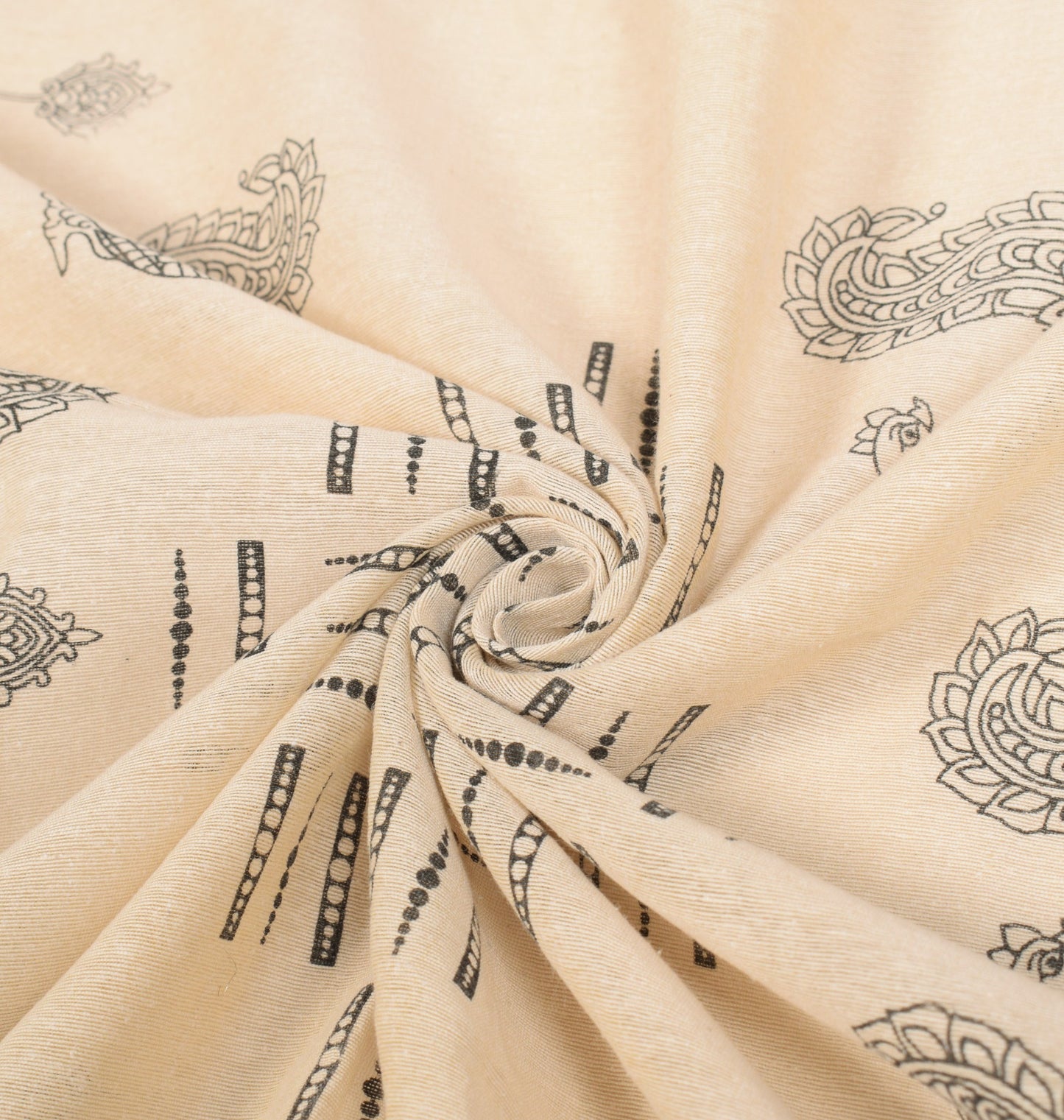 Sushila Vintage Kalamkari Printed Dupatta Art Cotton Silk Beige Long Stole Wrap