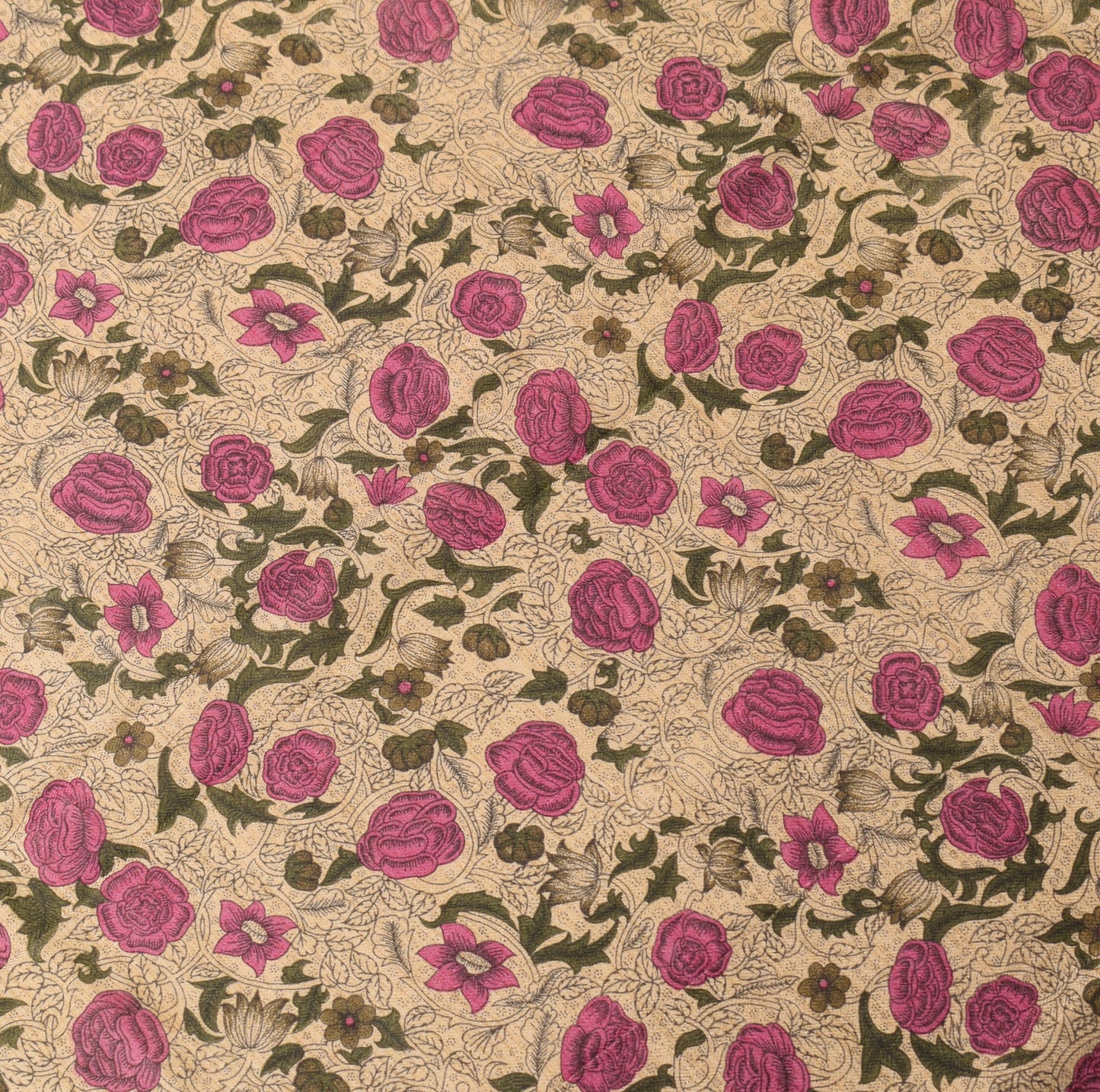 Sushila Vintage Floral Cream Dupatta Pure Woolen Printed Soft Indian Long Stole