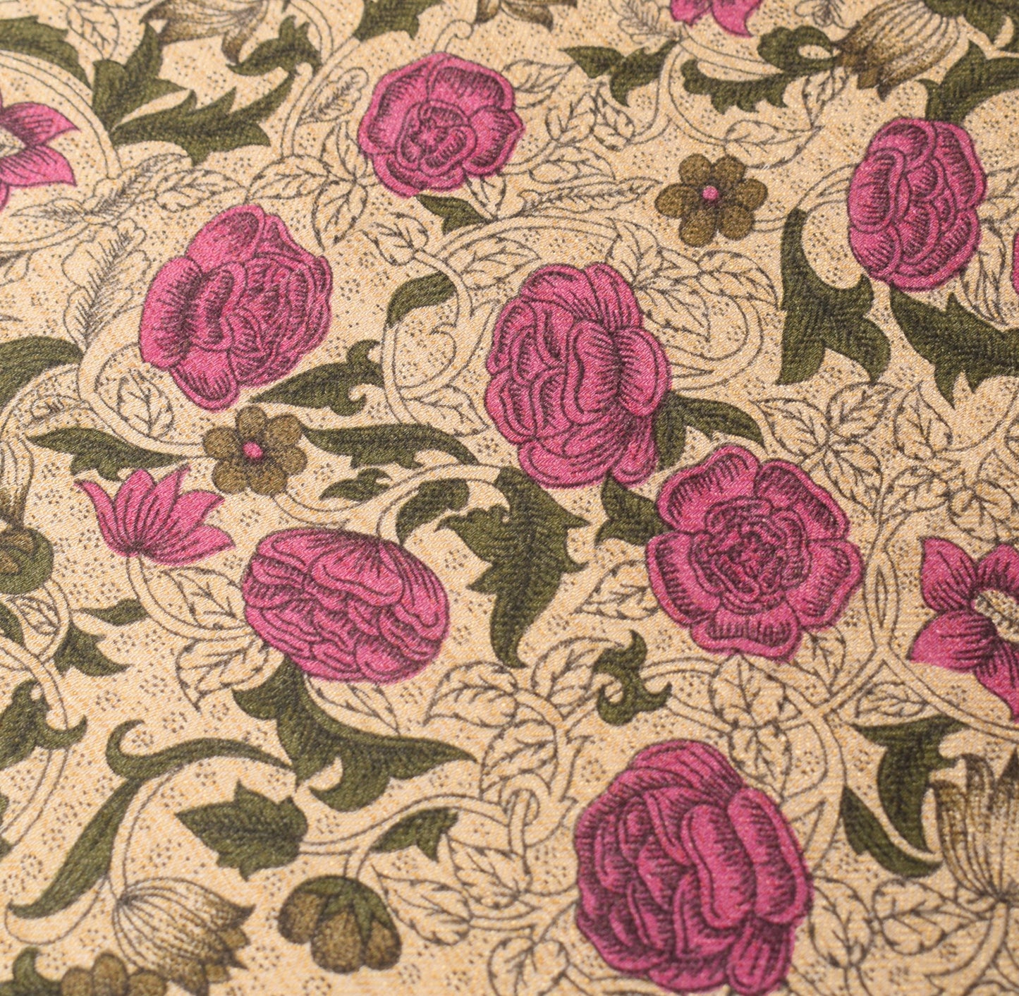 Sushila Vintage Floral Cream Dupatta Pure Woolen Printed Soft Indian Long Stole