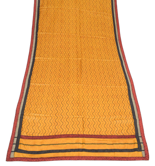 Sushila Vintage Mustard Dupatta Pure Woolen Laheriya Printed Soft Long Stole