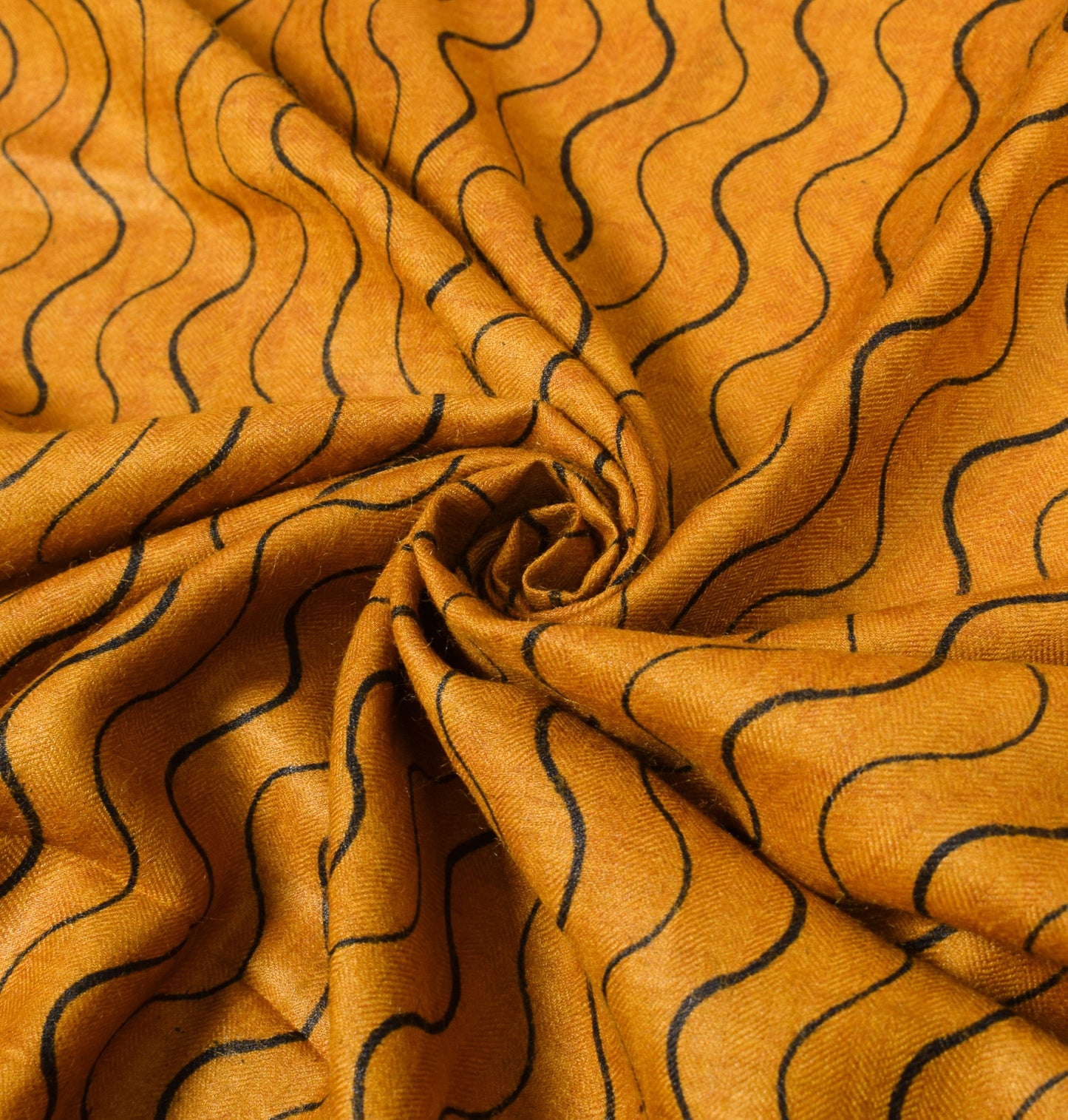 Sushila Vintage Mustard Dupatta Pure Woolen Laheriya Printed Soft Long Stole