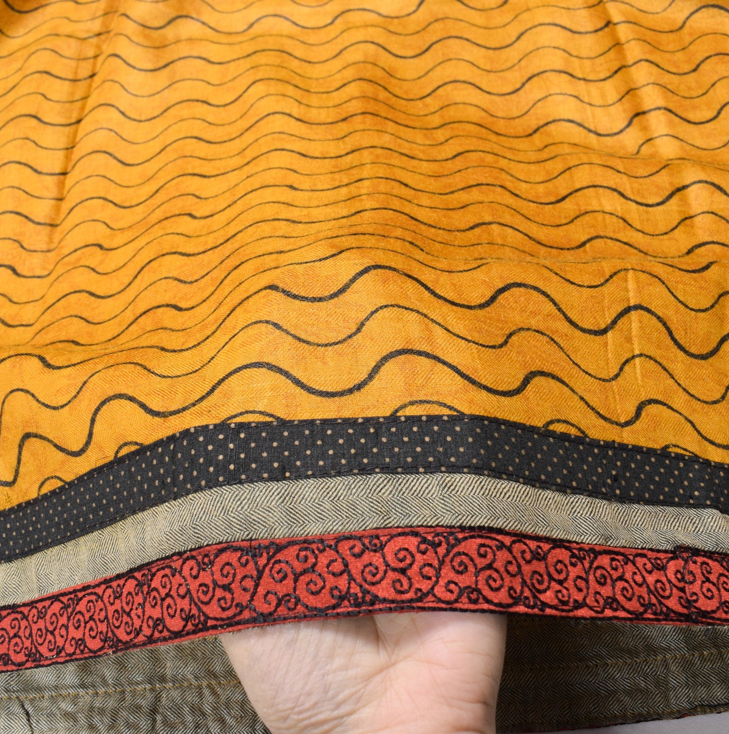 Sushila Vintage Mustard Dupatta Pure Woolen Laheriya Printed Soft Long Stole